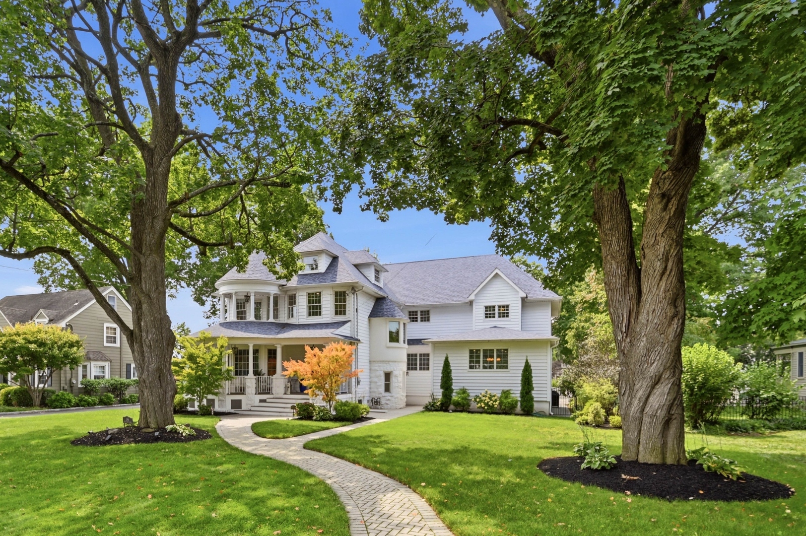 189 Highfield Lane, Nutley, NJ — front exterior of the renovated Queen Anne Victorian