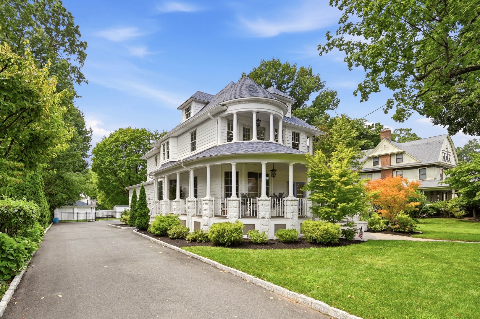 Wraparound front porch at 189 Highfield Lane, Nutley