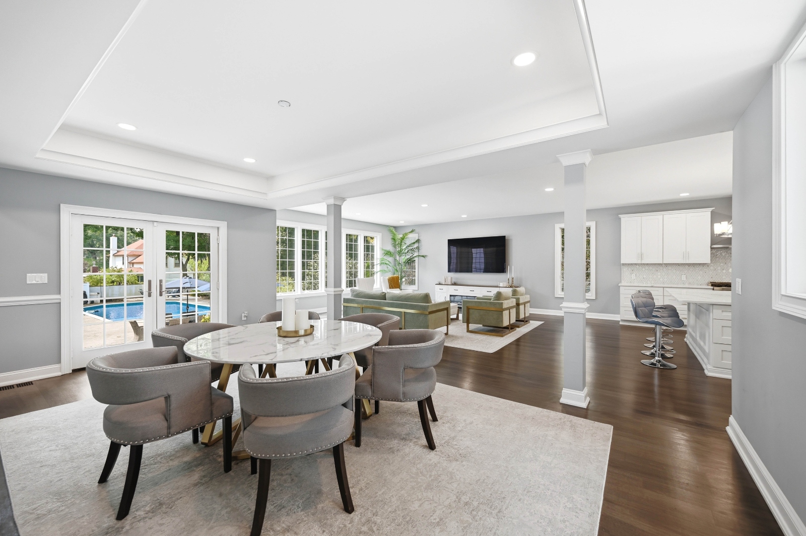 Dining room view at 189 Highfield Lane, Nutley